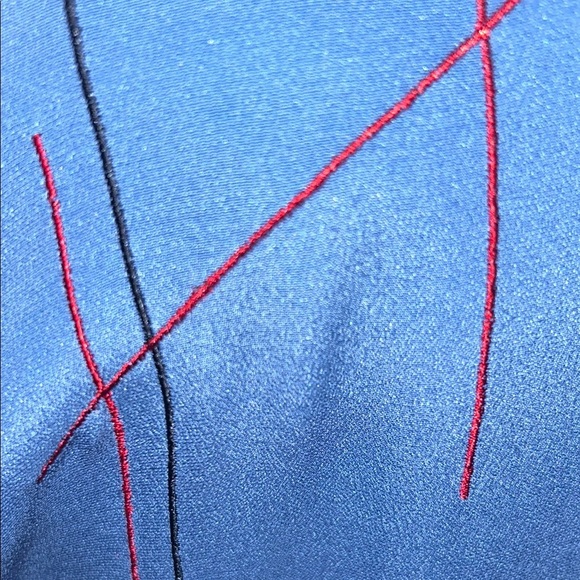 Worth Blue Blouse with Red Stitching - Picture 10 of 14